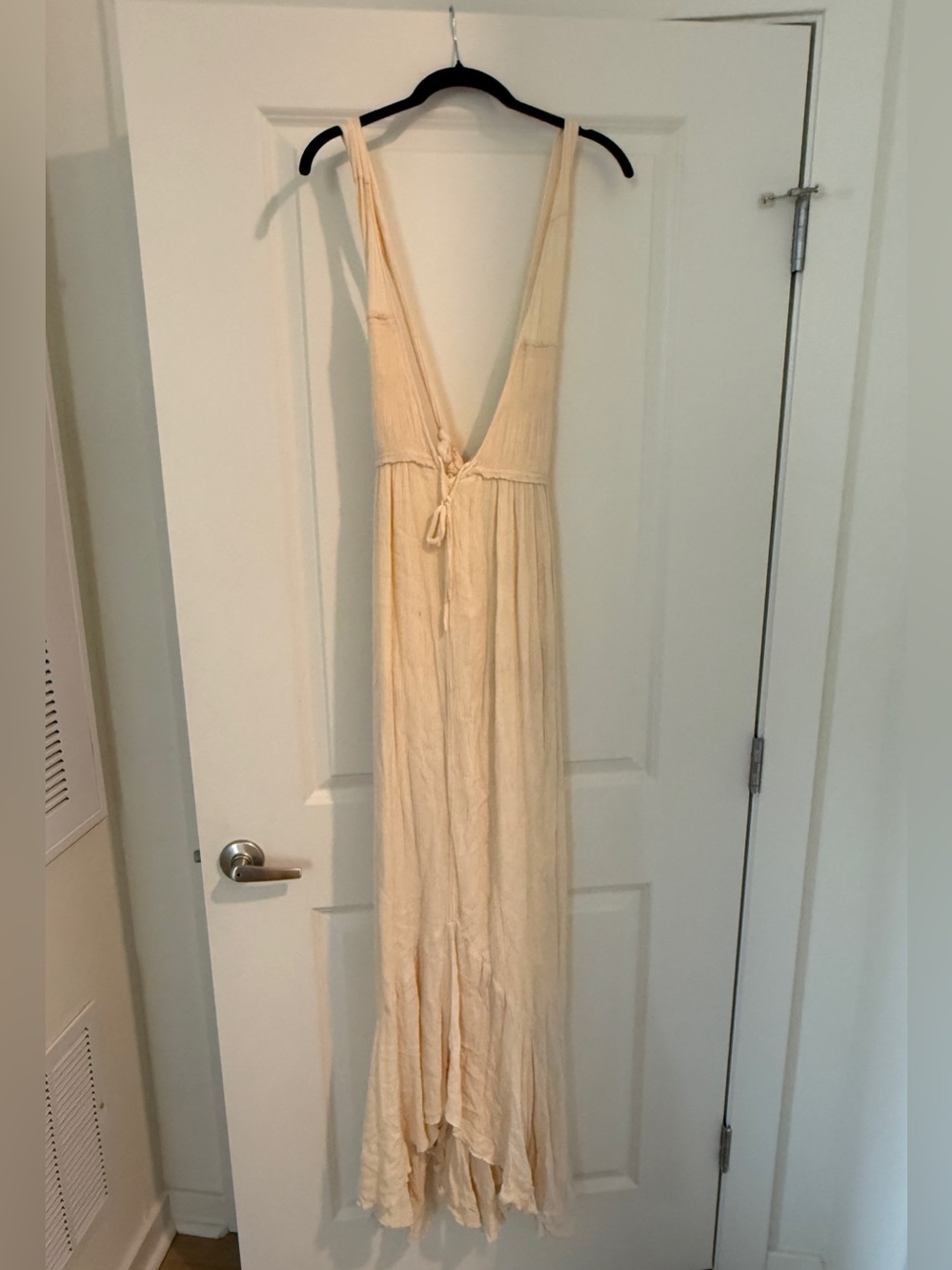 Free People Womens ShowStopper Maxi Dress Large Beige Endless Summer Boho